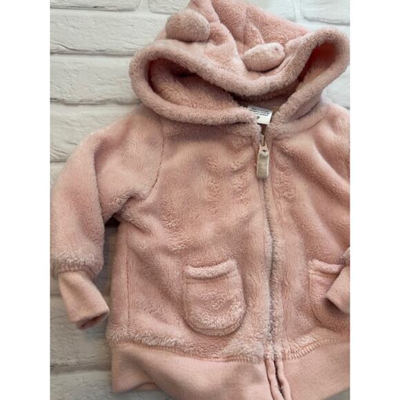 Lot of 4 Baby Girls Clothes 3 Months Pink Blue Brown Jacket One-Pieces Carter's - Picture 3 of 15